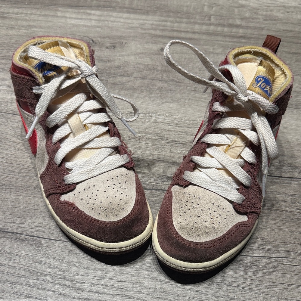 Jordan Kids Sneakers Red and Cream